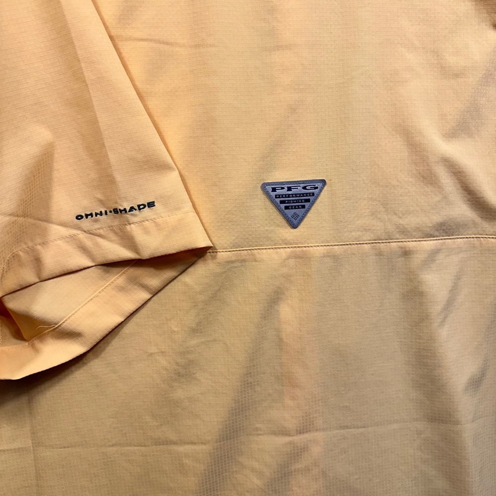 Columbia Fishing Shirt Mens XXL Peach Omni-Shade Short Sleeve PFG Excellent - Picture 7 of 9